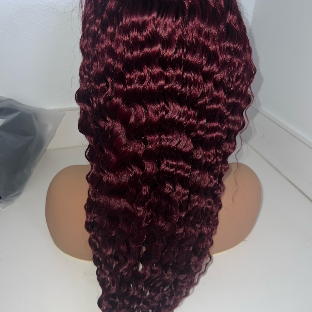 Red wig human hair